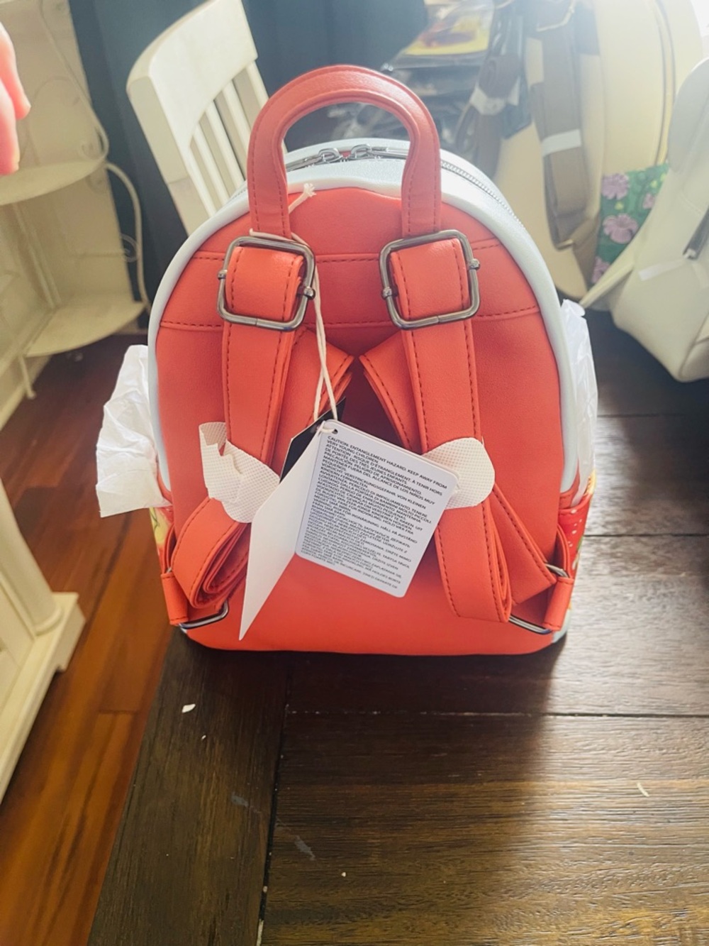 NWT Loungefly Strawberry Shortcake Illustrated Mini Backpack - Pastel Blue & Red - Picture 3 of 4